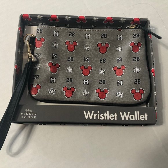 Mickey Mouse Gray Sporty Wristlet- New in Gift Box - Picture 1 of 3